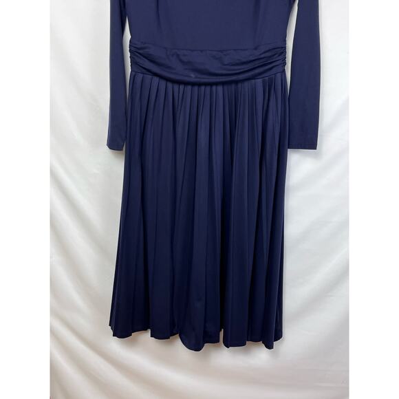 Boden Women's Size 10R Navy Long Sleeve Knit Mid-Calf Sunday Easter Dress - Picture 7 of 8